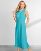 Appleseeds Women's Boardwalk Knit Solid Sleeveless Dress - Blue - 3X - Womens Plus sold by Buff