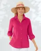 Appleseeds Women's Crinkled Cotton Solid Shirt - Pink - PXL - Petite sold by Buff