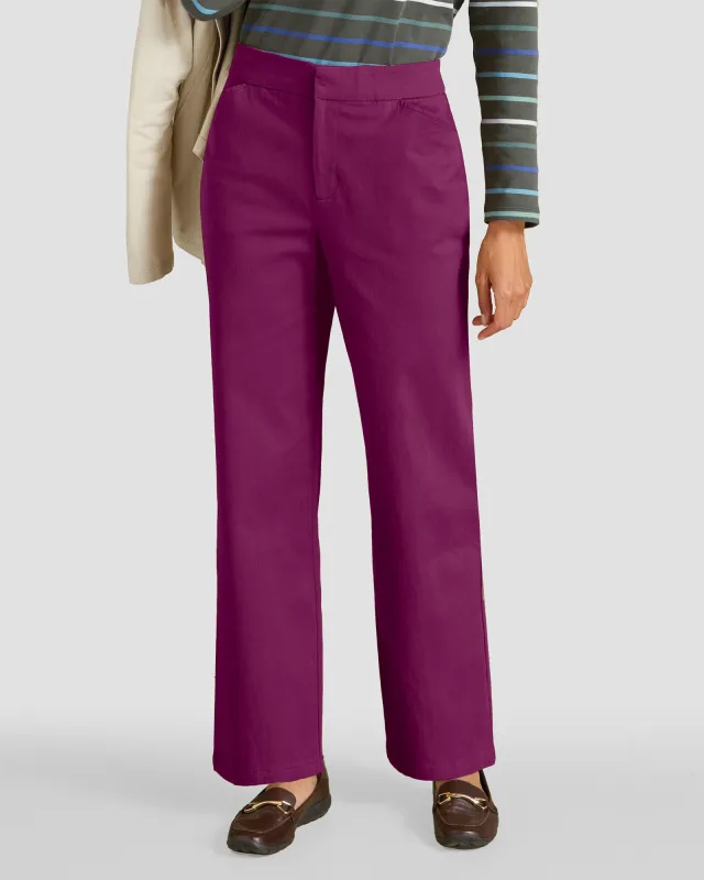 Appleseeds Women's Dennisport Comfort-Waist Relaxed Straight Leg Chinos - Purple - 6P - Petite sold by Buff