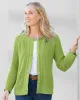 Appleseeds Women's Bayside Cotton Shaker-Stitch Cardigan - Green - PXL - Petite sold by Buff