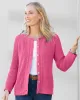 Appleseeds Women's Bayside Cotton Shaker-Stitch Cardigan - Green - PXL - Petite sold by Buff