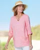 Appleseeds Women's Solid Button-Pocket Popover - Pink - S - Misses sold by Buff