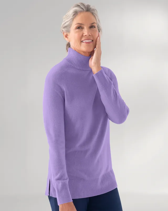 Appleseeds Women's Spindrift Mock Neck Long Sleeve Sweater - Purple - XL - Misses sold by Buff
