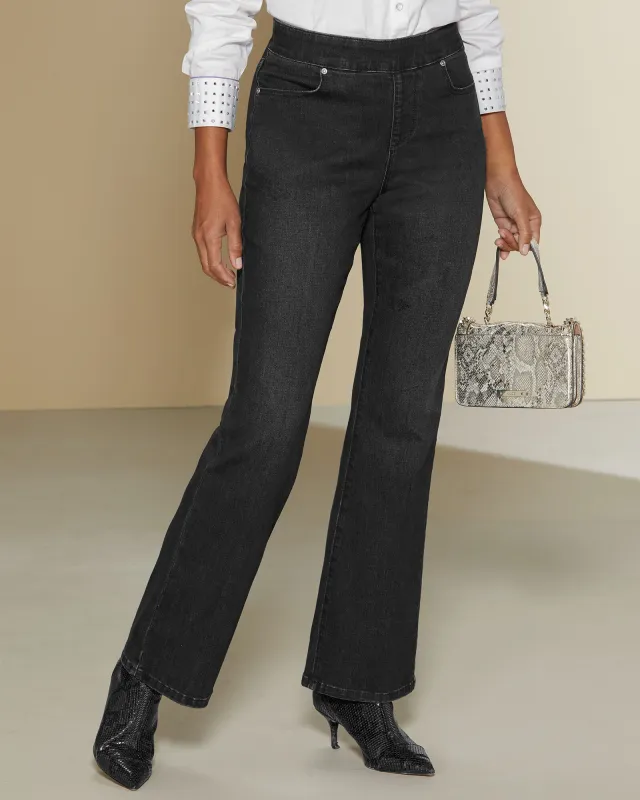Appleseeds Women's Slimtacular® Dream Jeans Boot Cut - Black - 10P - Petite Short sold by Buff