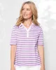 Appleseeds Women's Essential Cotton Stripe Elbow-Sleeve Polo - Multi - XL - Misses sold by Buff