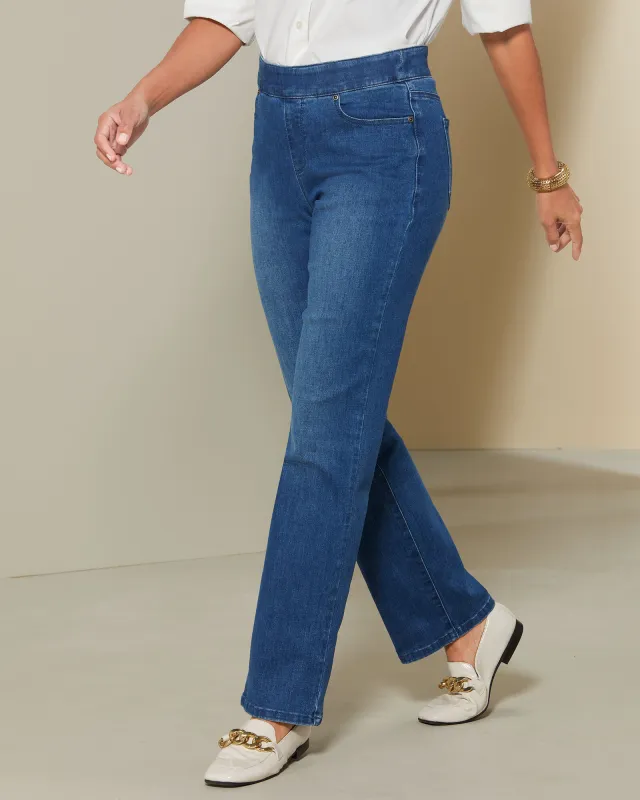 Appleseeds Women's Slimtacular® Dream Jeans Straight Leg - Blue - 10P - Petite Short sold by Buff