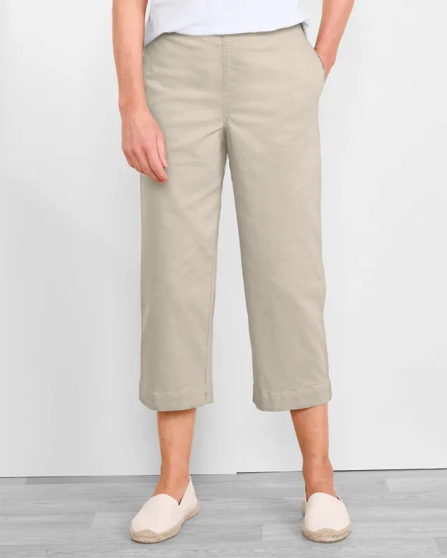 Appleseeds Women's DreamFlex Color Patch-Pocket Capris  - Tan - 14 - Misses sold by Buff