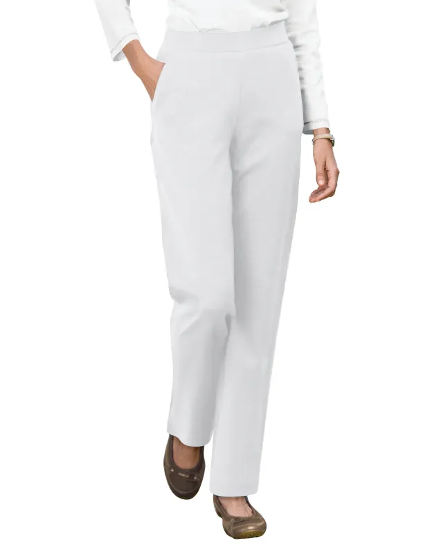 Appleseeds Women's Everyday Knit Straight-Leg Pants - White - 2X - Womens Plus sold by Buff