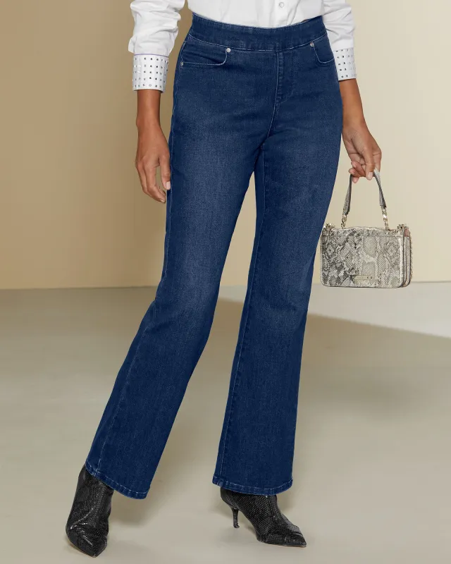 Appleseeds Women's Slimtacular® Dream Jeans Boot Cut - Denim - 10P - Petite Short sold by Buff