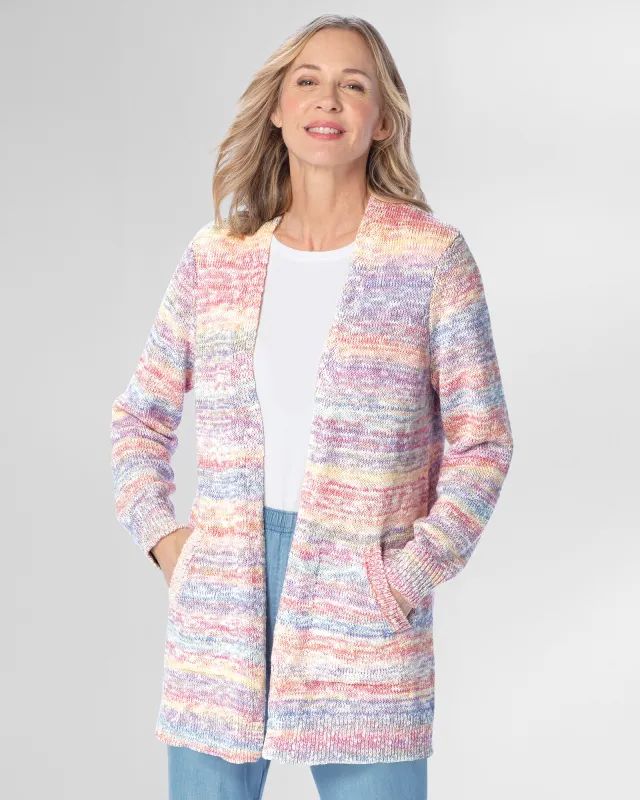 Appleseeds Women's Spring Sunrise Long Cardigan - Multi - S - Misses sold by Buff