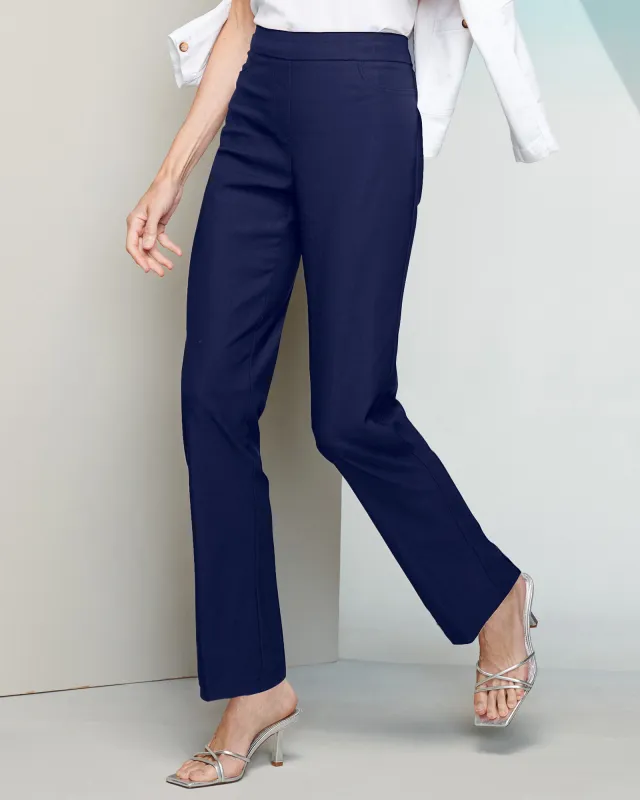 Appleseeds Women's Slimtacular® Luxe Twill Pants - Blue - XL - Misses sold by Buff