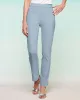 Appleseeds Women's Slimtacular® Textured Tapered Pants - Grey - PM - Petite Short sold by Buff