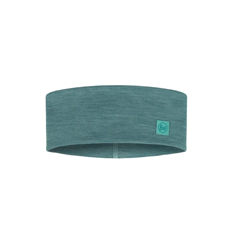 BUFF Merino Wide Headband Solid Pool Blue Unisex sold by Buff