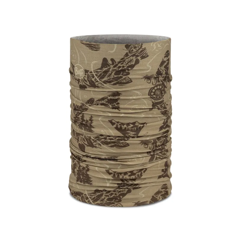 BUFF CoolNet UV® Neckwear Lake River Khaki by Rob Beningo Green sold by Buff