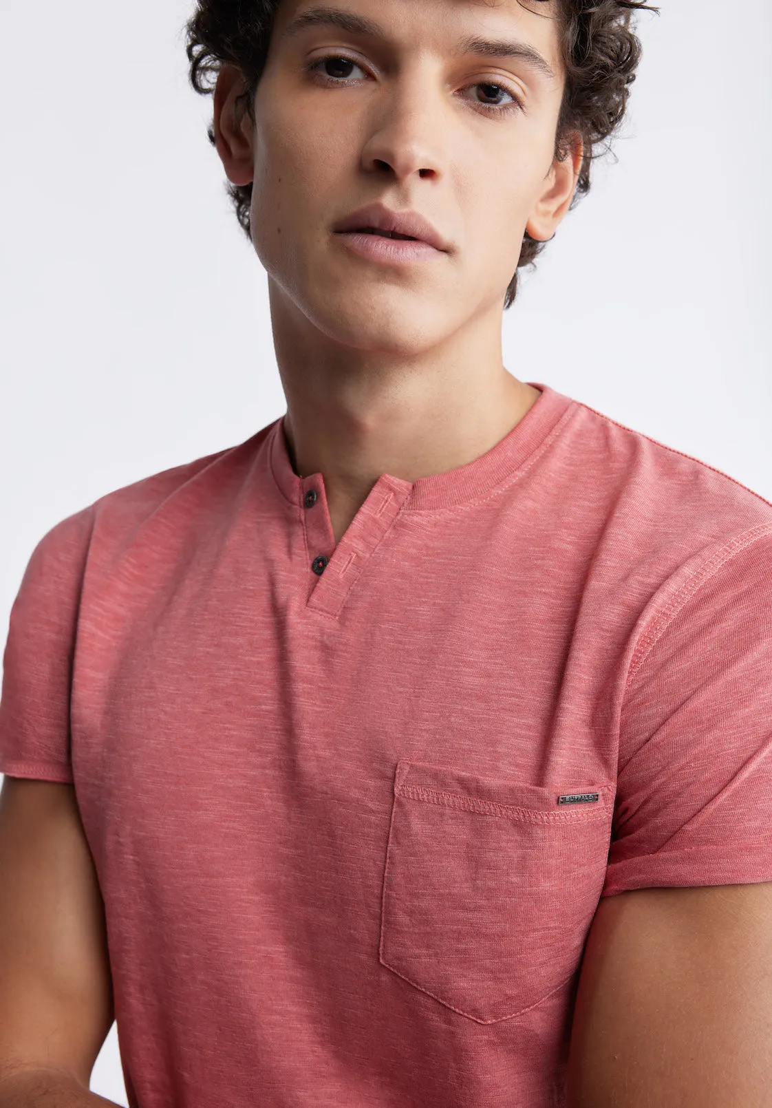 Kadyo Men's Pocket Henley Top in Mineral Red - BM24345 sold by Buffalo David Bitton product image thumbnail 5