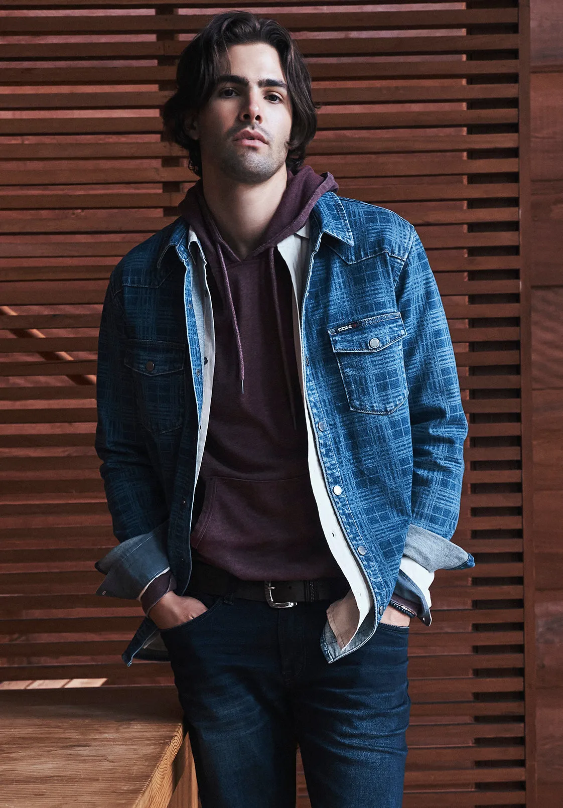 Farman Men’s Hoodie Sweatshirt in Dark Red - BM24171 sold by Buffalo David Bitton product image thumbnail 2