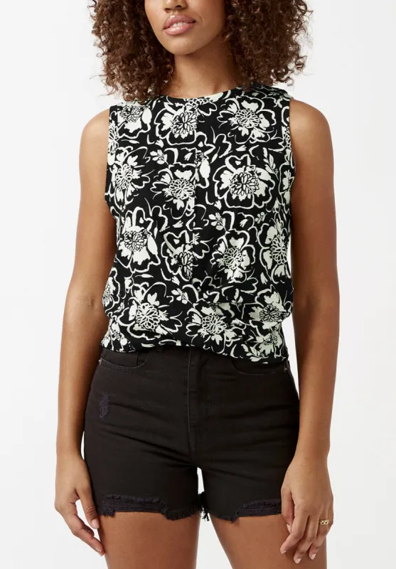 Karissa Flower Print Cross-Front Women’s Tank Top - KT0038S sold by Buffalo David Bitton