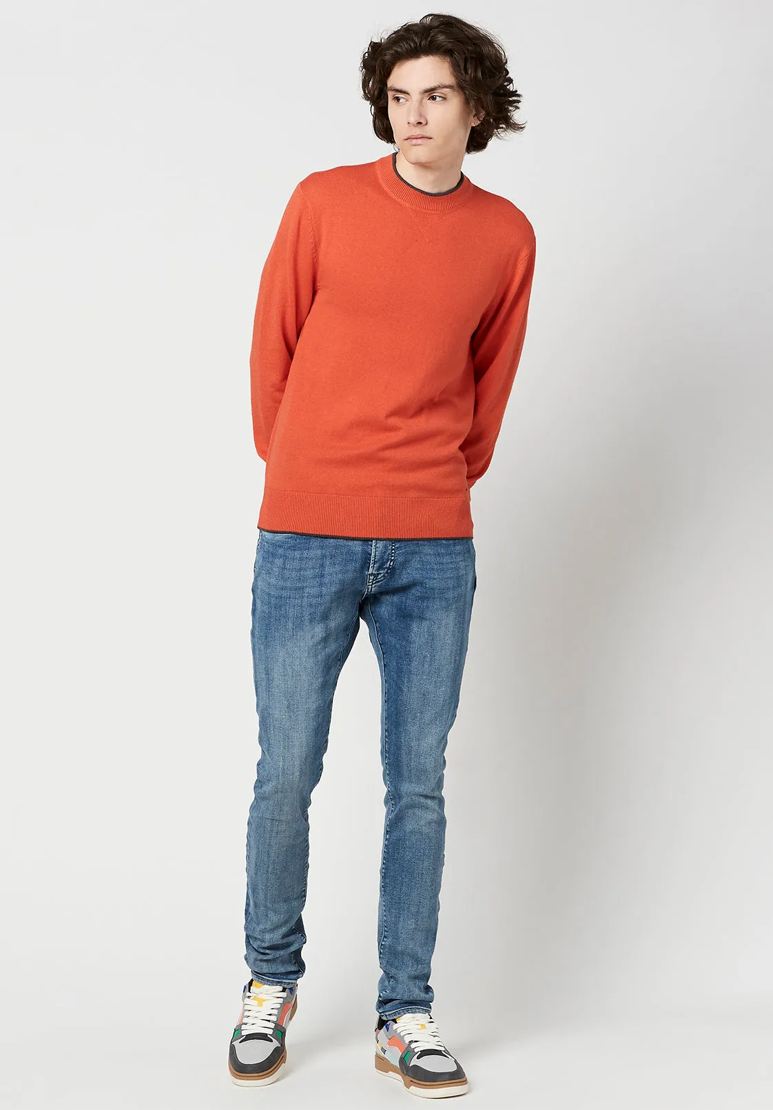 Wiquip Men's Merino Wool Sweater in Orange - BM23686 sold by Buffalo David Bitton product image thumbnail 4