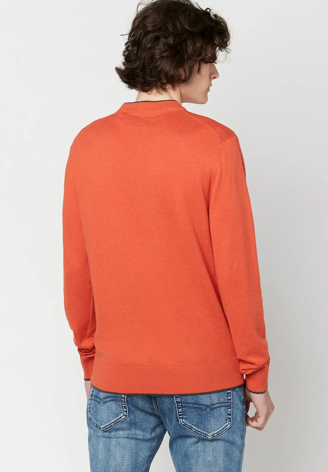 Wiquip Men's Merino Wool Sweater in Orange - BM23686 sold by Buffalo David Bitton product image thumbnail 2