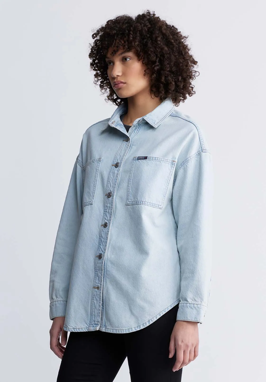 Sydney Women's Shirt Jacket in Vintage blue - BL15947 sold by Buffalo David Bitton product image thumbnail 4