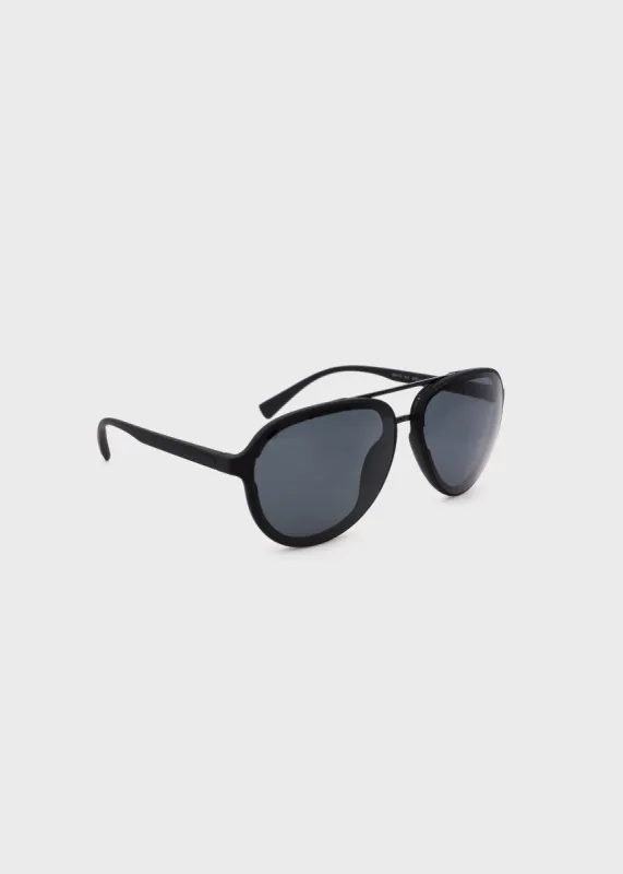 Aviator Sunglasses Matte Black Frame - B0011SBLK sold by Buffalo David Bitton