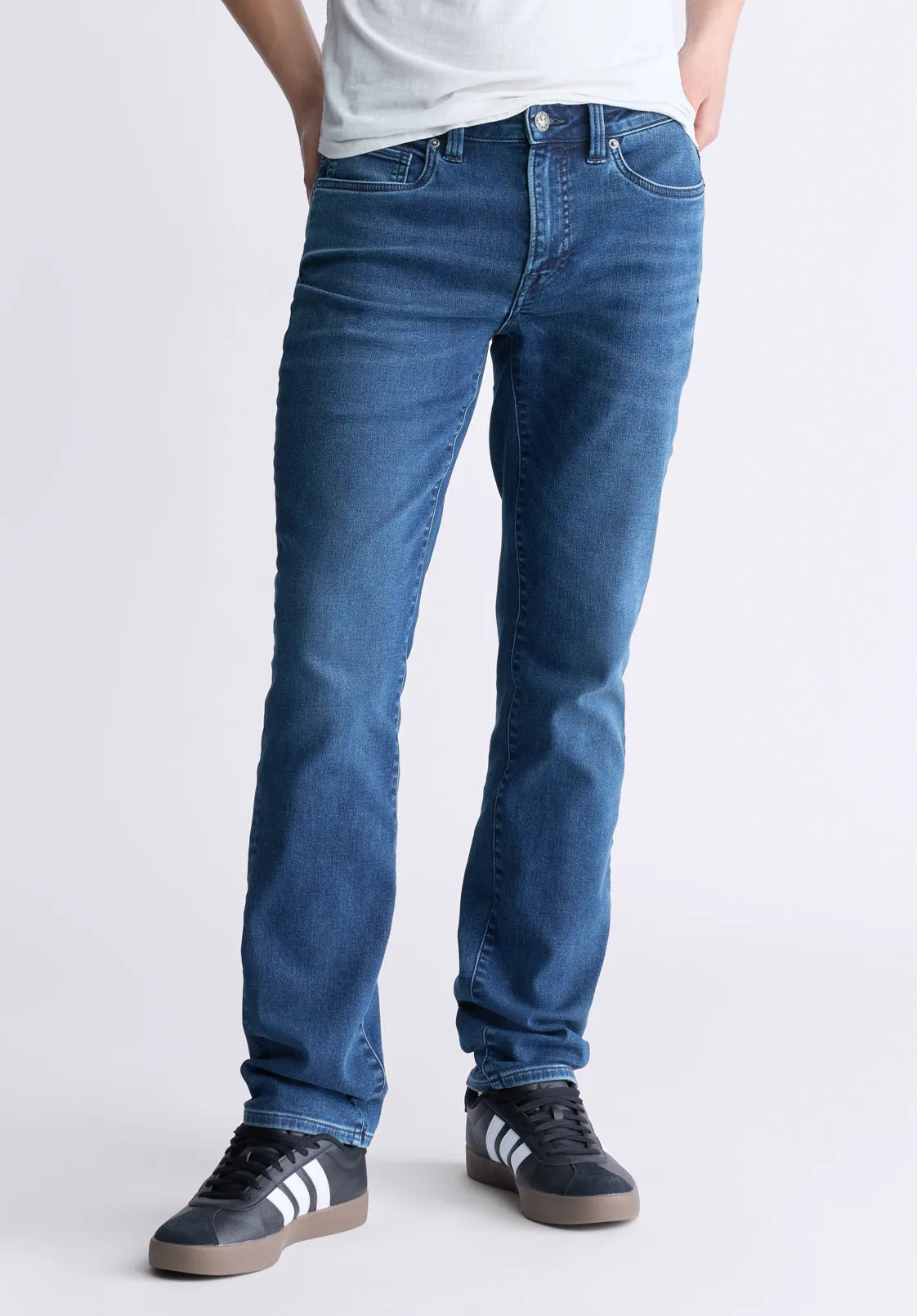 Straight Six Men's Freedom Flex Jeans, Whiskered Indigo - BM26018 sold by Buffalo David Bitton