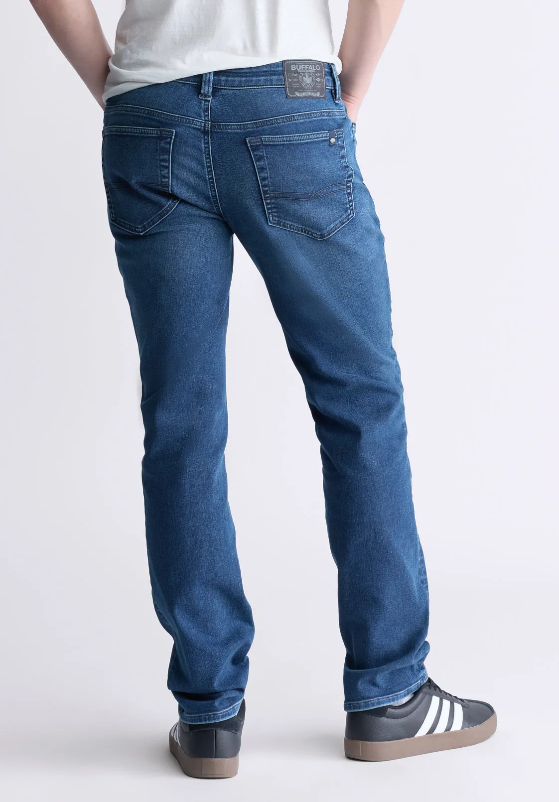 Straight Six Men's Freedom Flex Jeans, Whiskered Indigo - BM26018 sold by Buffalo David Bitton product image thumbnail 2