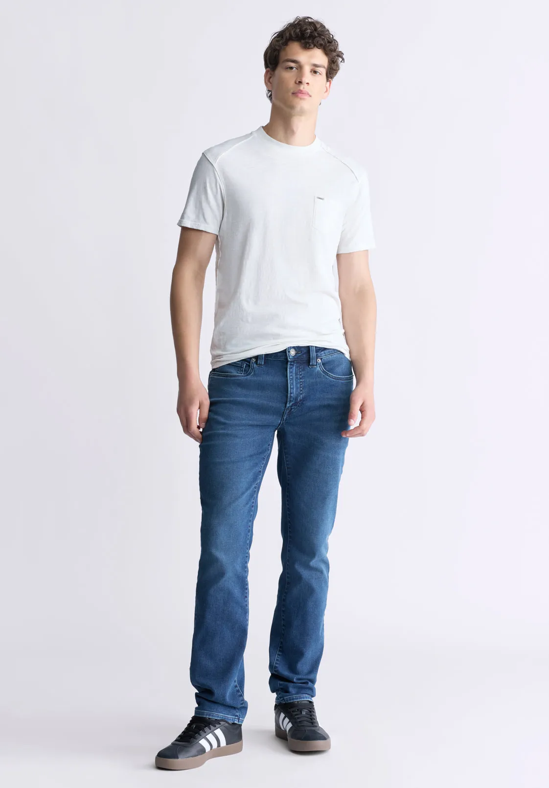 Straight Six Men's Freedom Flex Jeans, Whiskered Indigo - BM26018 sold by Buffalo David Bitton product image thumbnail 4