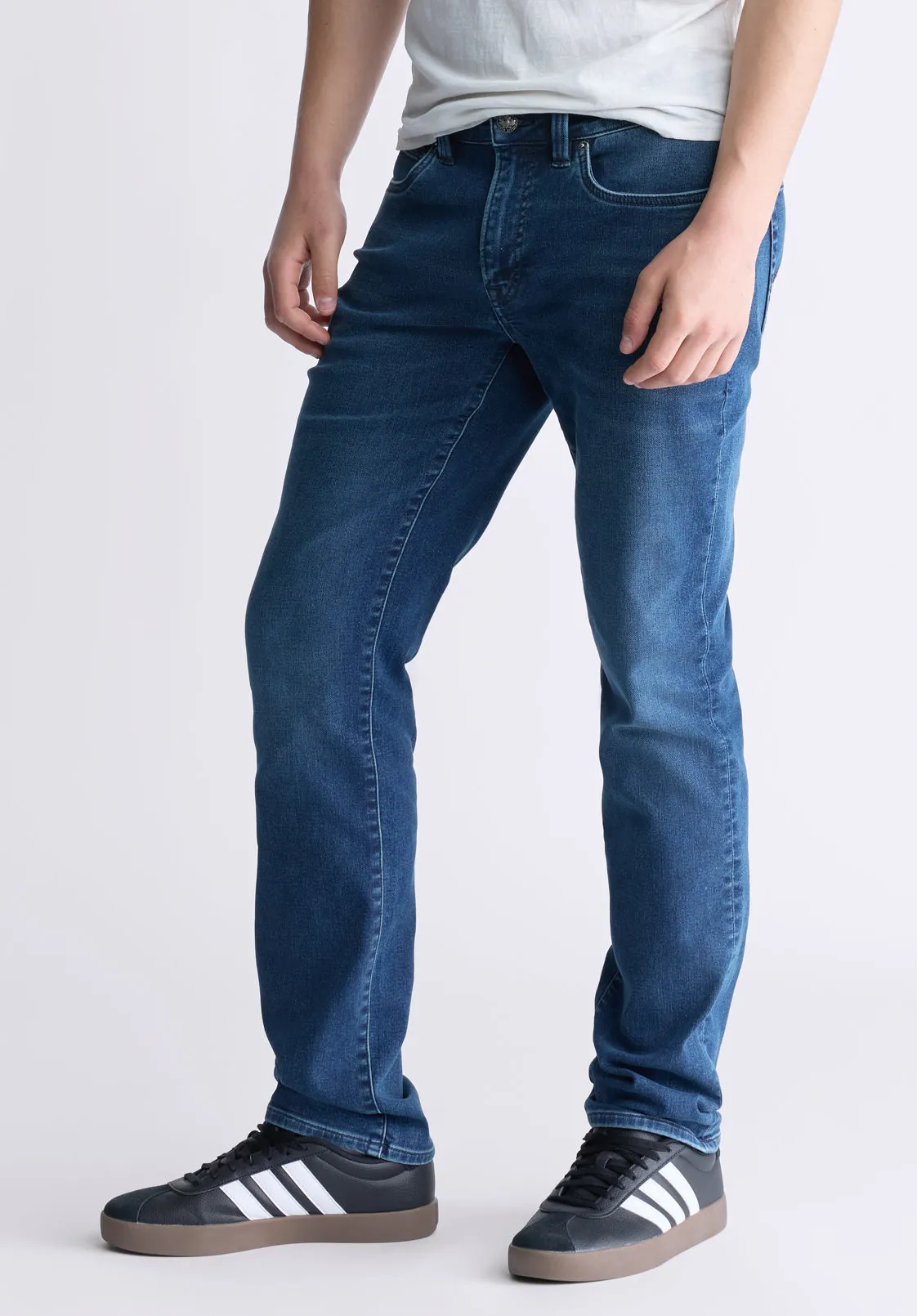 Straight Six Men's Freedom Flex Jeans, Whiskered Indigo - BM26018 sold by Buffalo David Bitton product image thumbnail 3