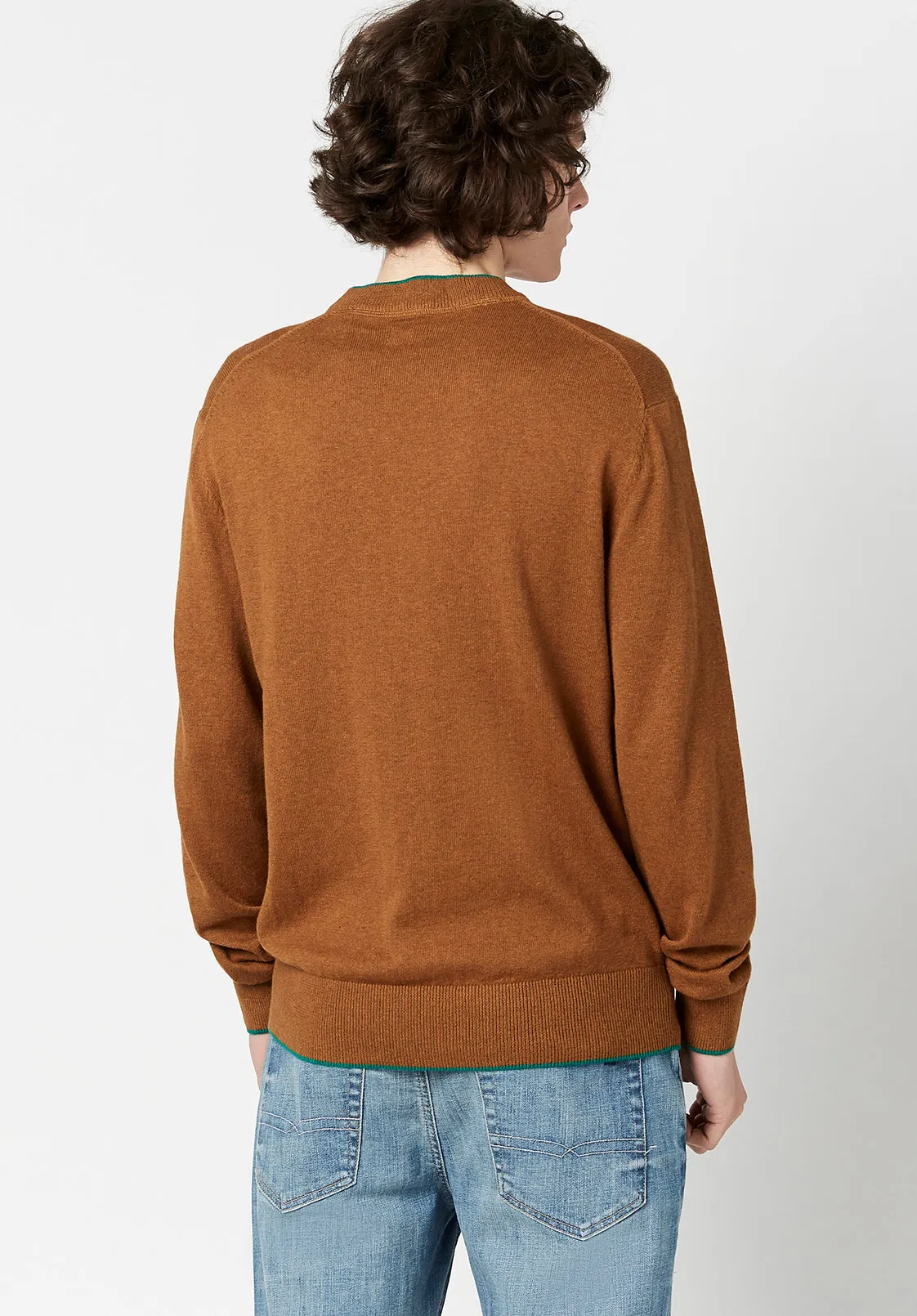 Wiquip Men's Merino Wool Sweater in Caramel - BM23686 sold by Buffalo David Bitton product image thumbnail 2