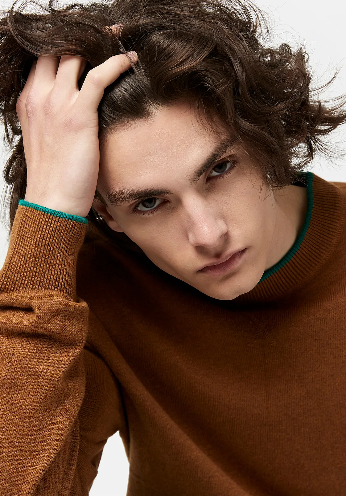 Wiquip Men's Merino Wool Sweater in Caramel - BM23686 sold by Buffalo David Bitton product image thumbnail 3