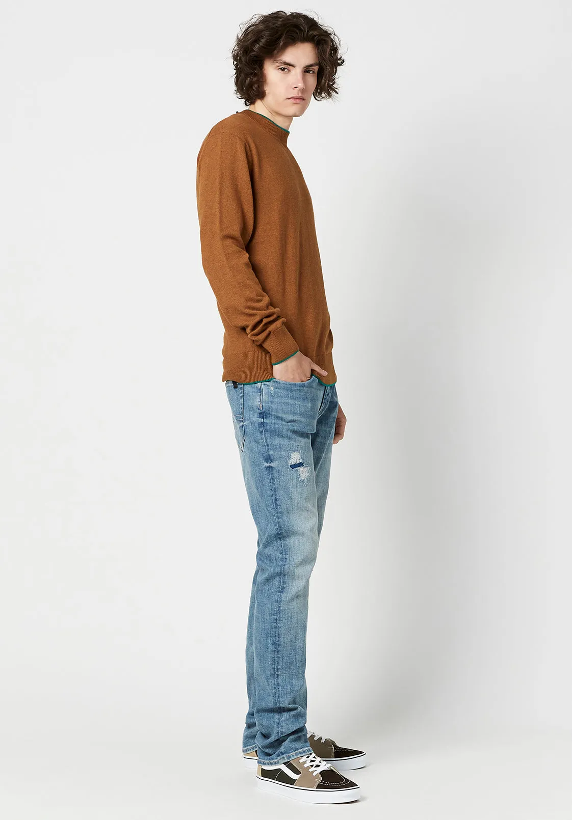 Wiquip Men's Merino Wool Sweater in Caramel - BM23686 sold by Buffalo David Bitton product image thumbnail 5