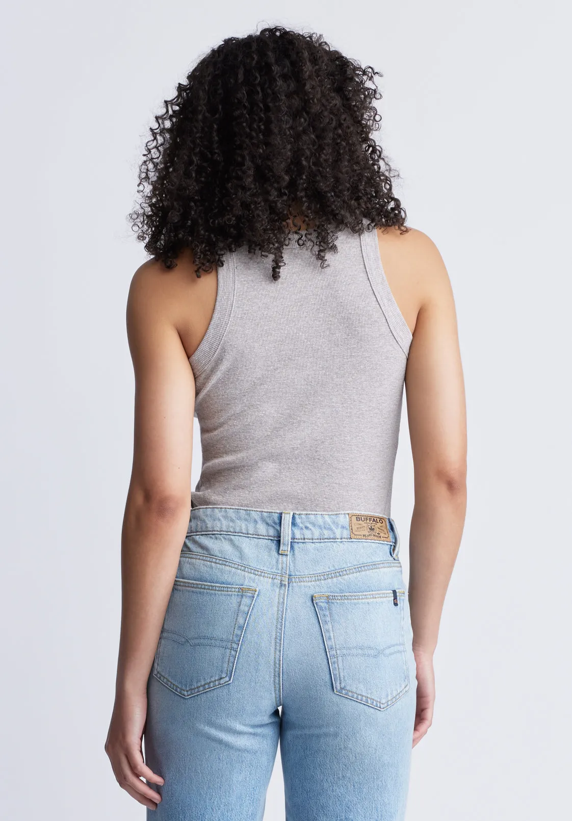 Regine Women's Ribbed Tank Top, Heather Grey - KT0141S sold by Buffalo David Bitton product image thumbnail 4