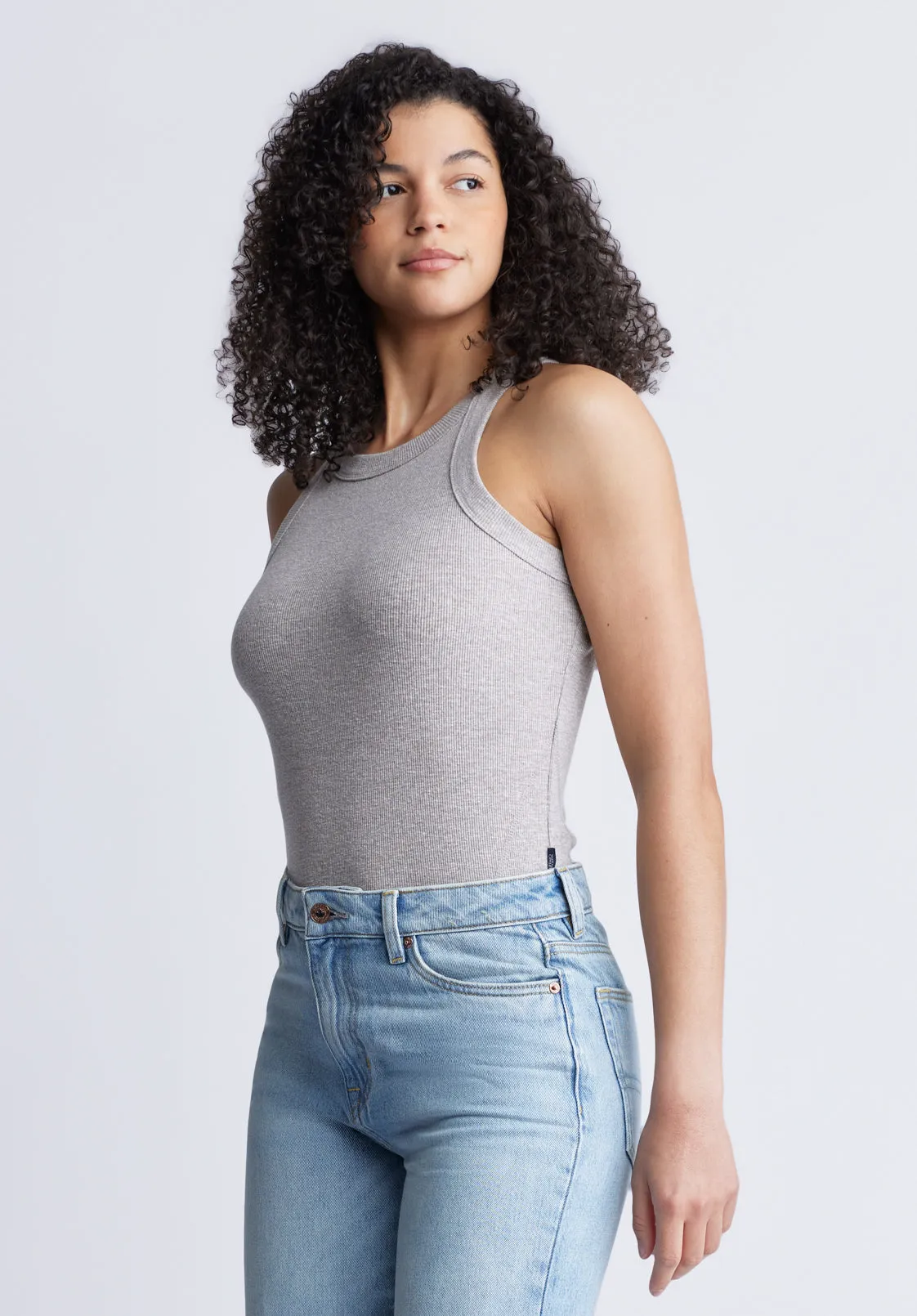 Regine Women's Ribbed Tank Top, Heather Grey - KT0141S sold by Buffalo David Bitton product image thumbnail 3
