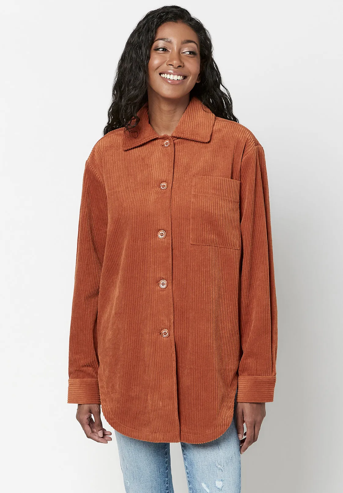 Oversize Corduroy Marlene Shacket - JK0523F sold by Buffalo David Bitton product image thumbnail 3