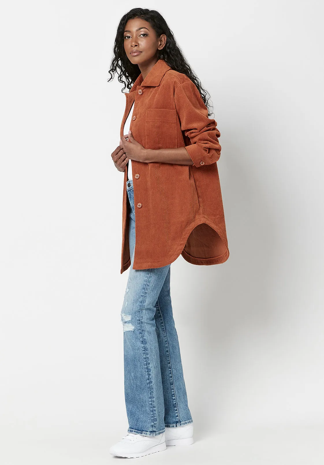 Oversize Corduroy Marlene Shacket - JK0523F sold by Buffalo David Bitton product image thumbnail 4