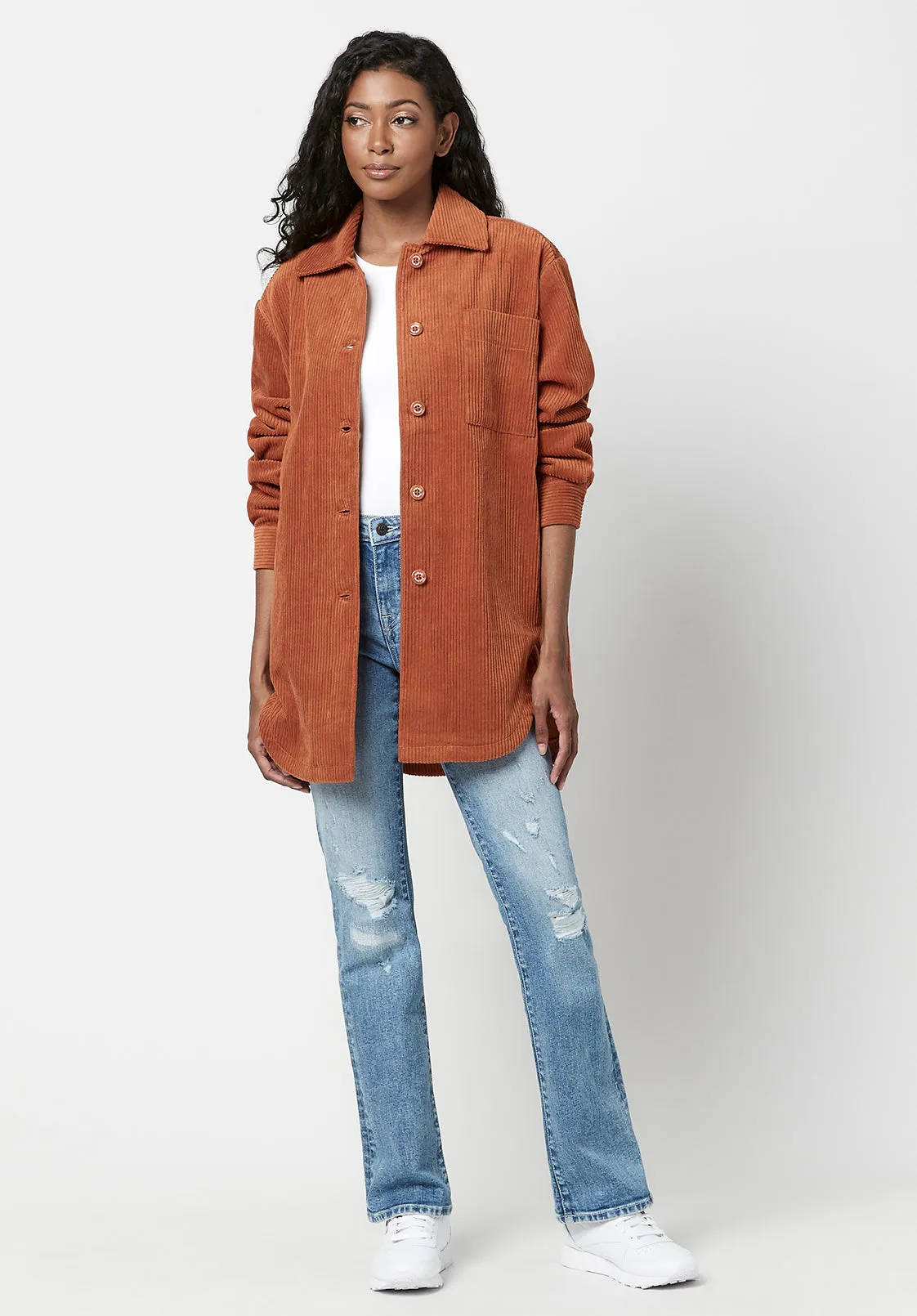 Oversize Corduroy Marlene Shacket - JK0523F sold by Buffalo David Bitton product image thumbnail 5