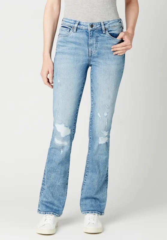 Mid Rise Bootcut Queen Women's Jeans in Worn Blue - BL15841 sold by Buffalo David Bitton