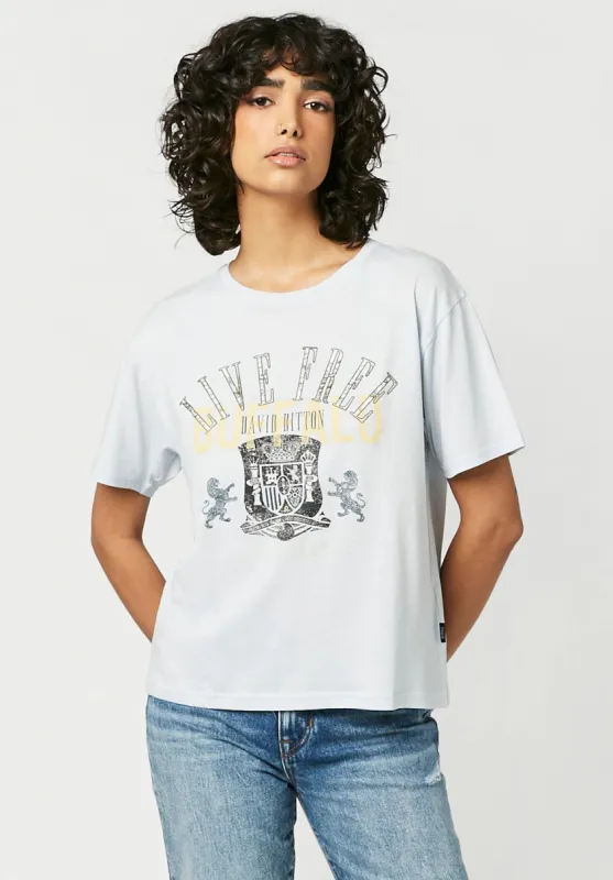 Aleda Live Free Graphic T-Shirt  - KT0340H sold by Buffalo David Bitton