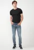 Skinny Max Men's Jeans in Whiskered and Contrasted Light Blue - BM22590 sold by Buffalo David Bitton