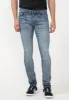 Skinny Max Men's Jeans in Whiskered and Contrasted Light Blue - BM22590 sold by Buffalo David Bitton