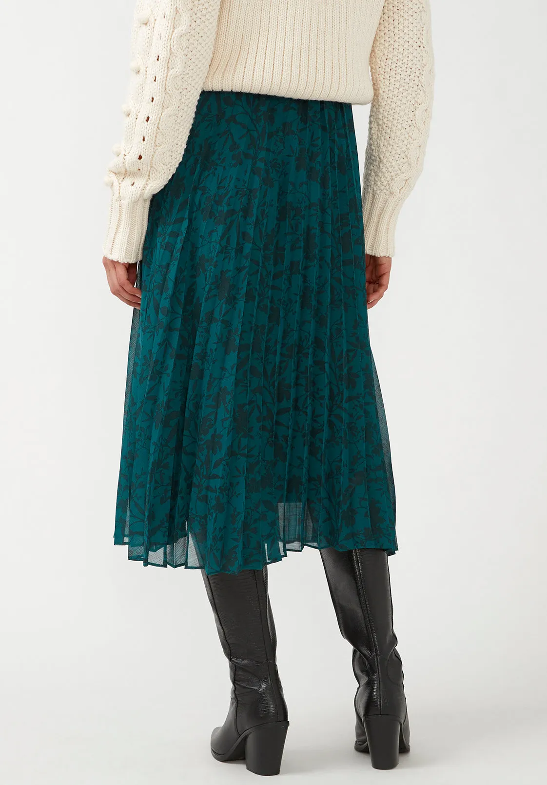 Roux Pleated Women's Skirt in Fall Floral Green - WS0004F sold by Buffalo David Bitton product image thumbnail 2