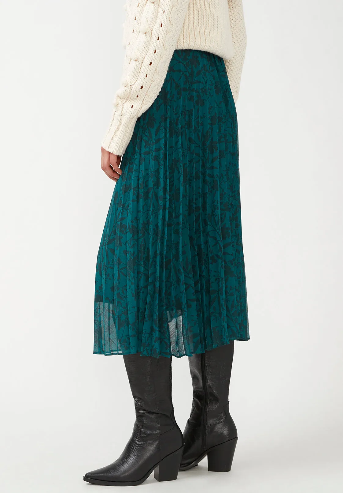 Roux Pleated Women's Skirt in Fall Floral Green - WS0004F sold by Buffalo David Bitton product image thumbnail 3