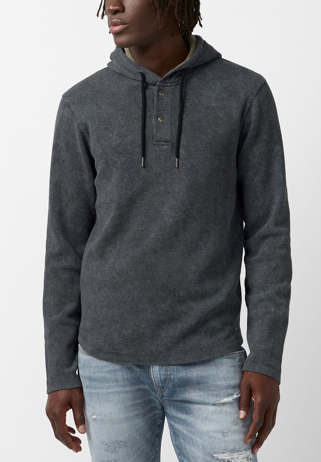 Kafom Men’s Hoodie Top in Dark Grey - BM24032 sold by Buffalo David Bitton