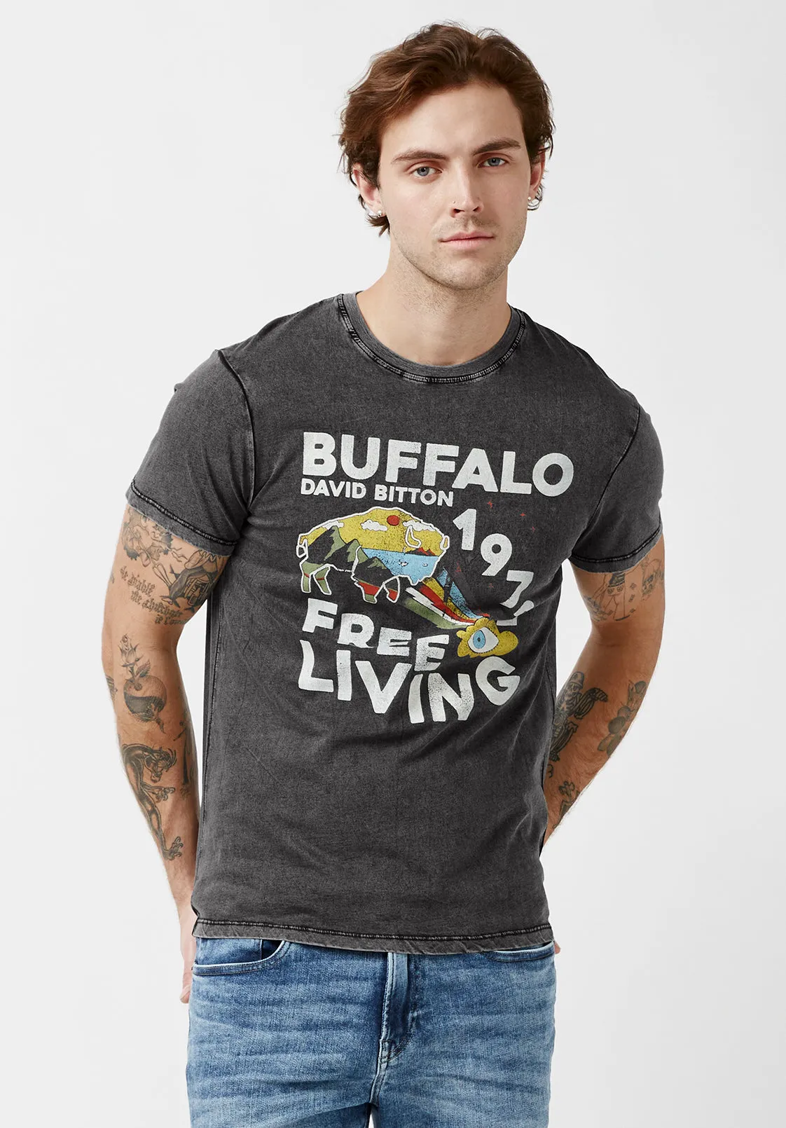 Tatew Black Short-Sleeve Men’s T-Shirt - BM23974 sold by Buffalo David Bitton product image thumbnail 3