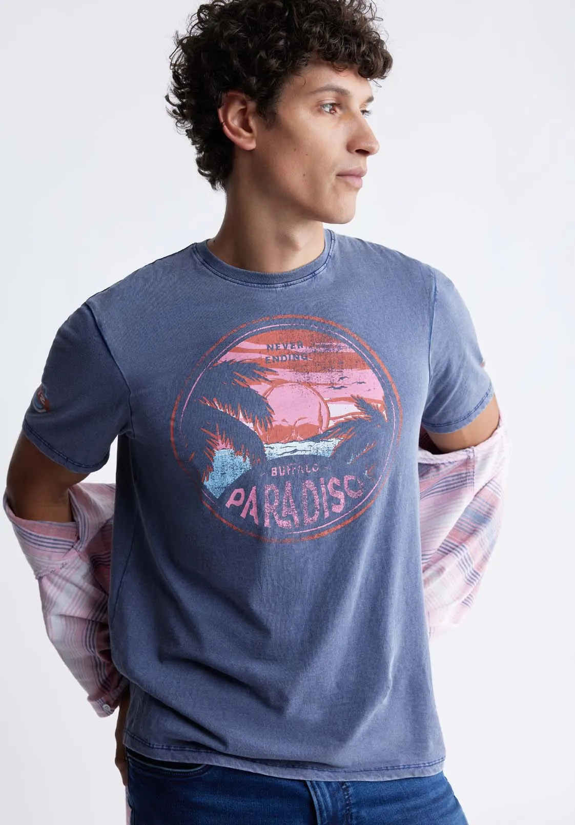 Ticross Men's Printed T-shirt in Blue Depths - BM24319 sold by Buffalo David Bitton product image thumbnail 3