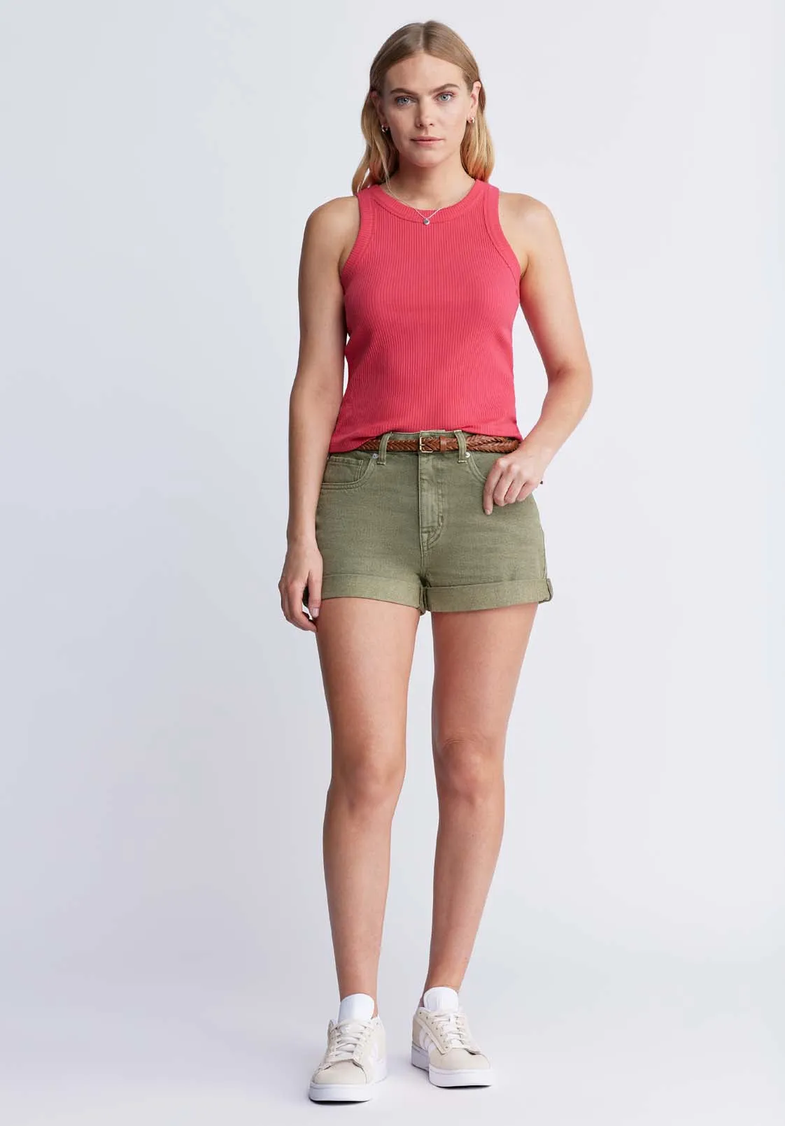 Regine Women’s Ribbed Tank Top in Magenta - KT0119P sold by Buffalo David Bitton product image thumbnail 3