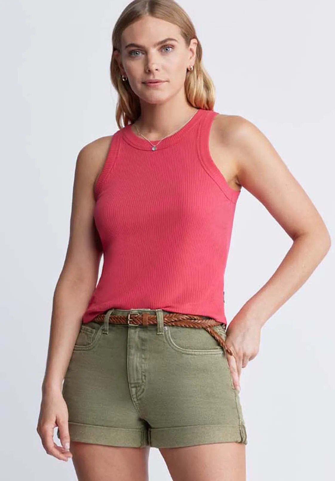 Regine Women’s Ribbed Tank Top in Magenta - KT0119P sold by Buffalo David Bitton product image thumbnail 2