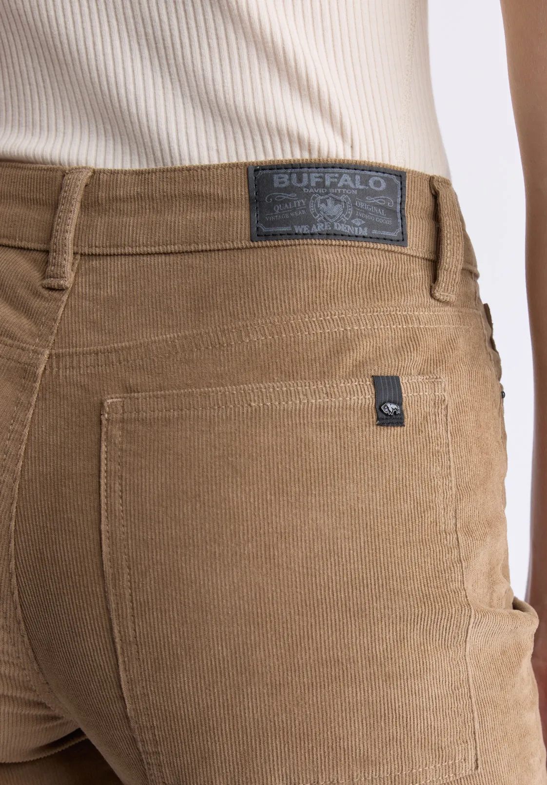 Mid Rise Straight Mary Women's Pants, Rinse Washed Beige - BL16007 sold by Buffalo David Bitton product image thumbnail 5