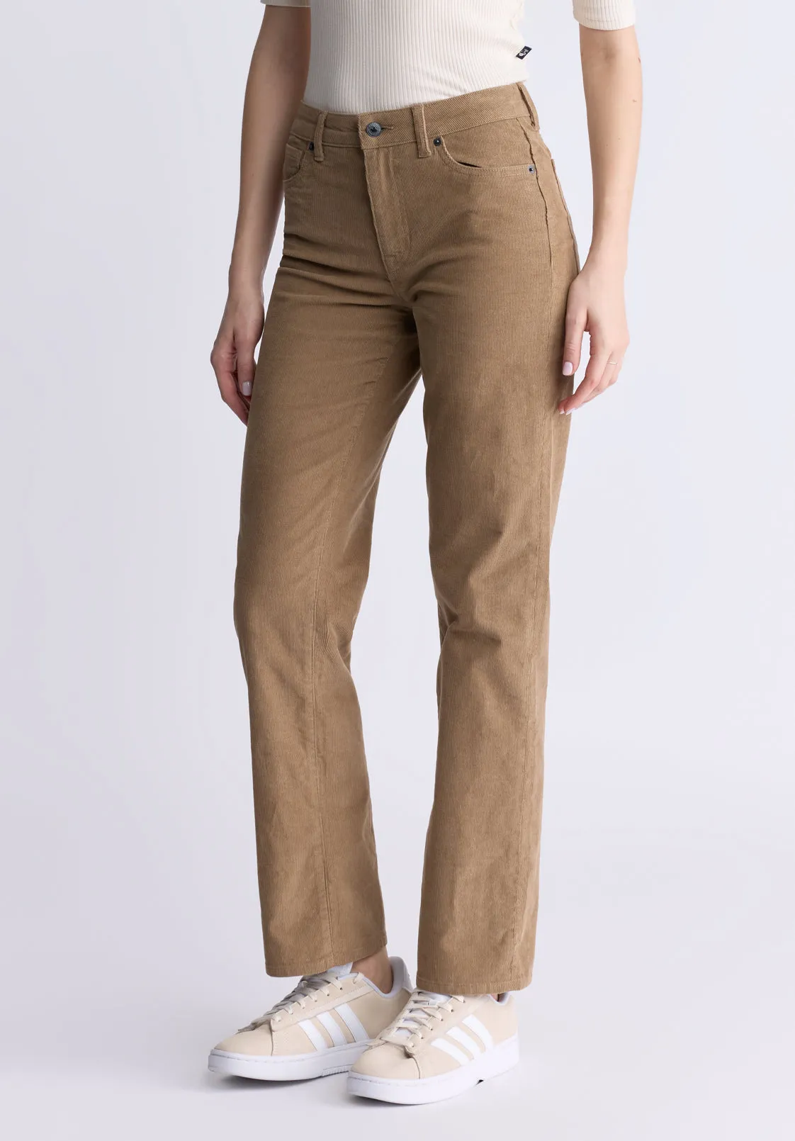 Mid Rise Straight Mary Women's Pants, Rinse Washed Beige - BL16007 sold by Buffalo David Bitton product image thumbnail 3